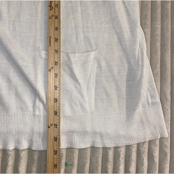 Michael Kors Sweater Vest Small/MED WHITE IVORY Oversized Button Up Lightweight - Picture 5 of 9